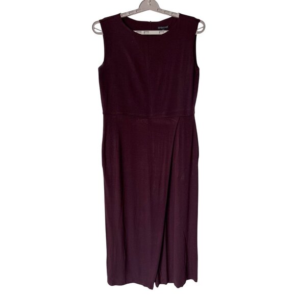 Eileen Fisher Bateau‎ Neck Wrap Jumpsuit Romper Cassis Jersey Size Small Petite - Picture 2 of 10